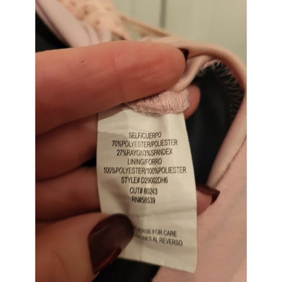 Speechless Pink Gray Faux Wrap Lace Babydoll Mini Dress S Coquette Boho 2010 - Picture 9 of 10